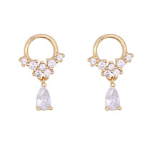 Shangjie OEM joyas Fashion Women 925 Silver Earrings Dainty Crstal Zircon Flower Pendant Earrings Tear Waterdrop Earrings